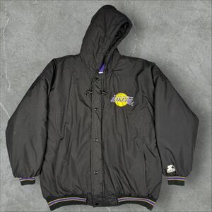 Vintage 80’s Quilted Starter Jacket NBA Los Angeles Spell Out Lakers NBA - XL